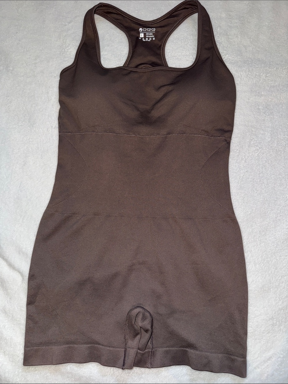 OQQ seamless activewear jumpsuit in a brown shade